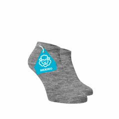 Členkové ponožky MERINO - svetlo šedé