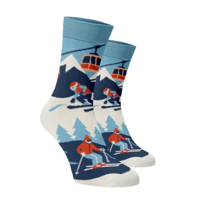 Wesołe skarpety – narciarz