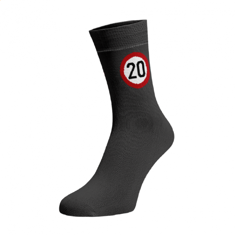 Veselé ponožky Rychlost 20 - Barva: Tmavě šedá, Velikost: 35-38, Materiál: Bavlna