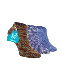 FINE MERINO Kedvezményes szett – 3 pár bokazokni – melírozott
