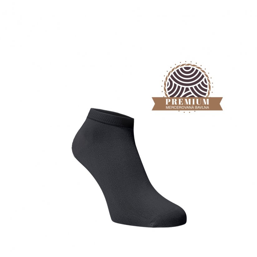 Kotníkové ponožky z mercerované bavlny - šedé - Velikost: 42-44