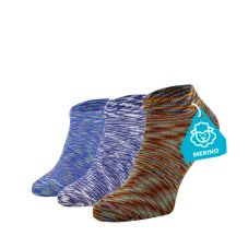 FINE MERINO Kedvezményes szett – 3 pár bokazokni – melírozott
