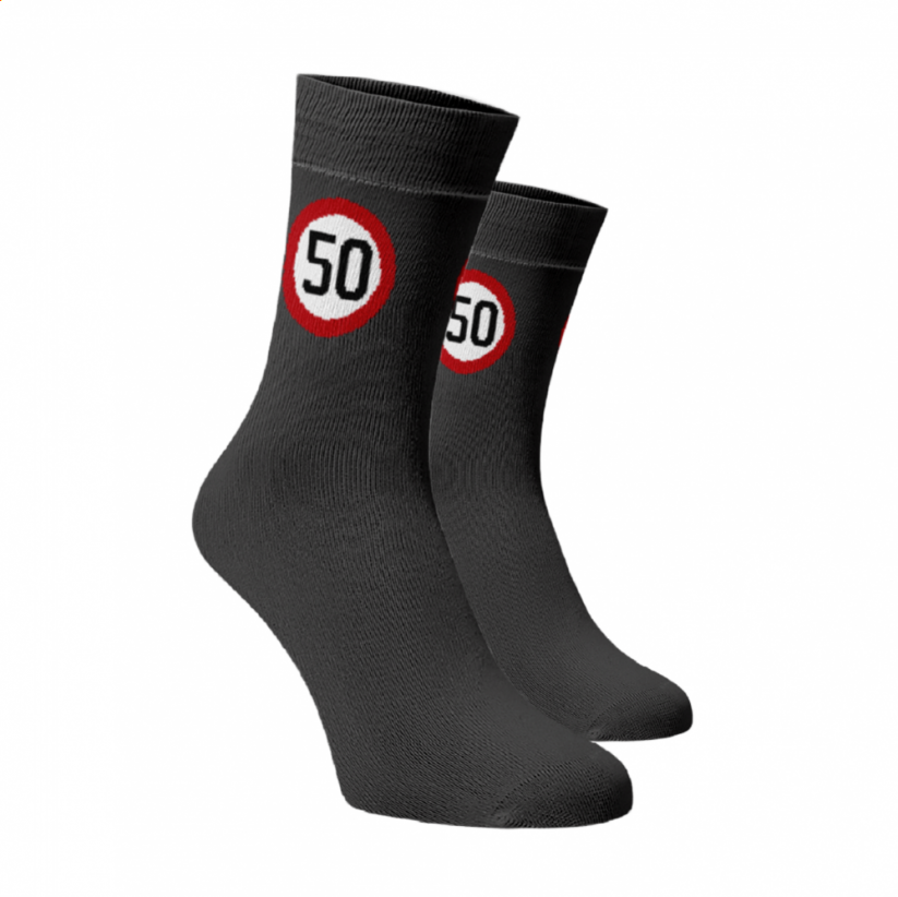 Veselé ponožky Rychlost 50 - Barva: Tmavě šedá, Velikost: 42-44, Materiál: Bavlna