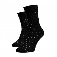 Vysoké puntíkované ponožky - bílý
