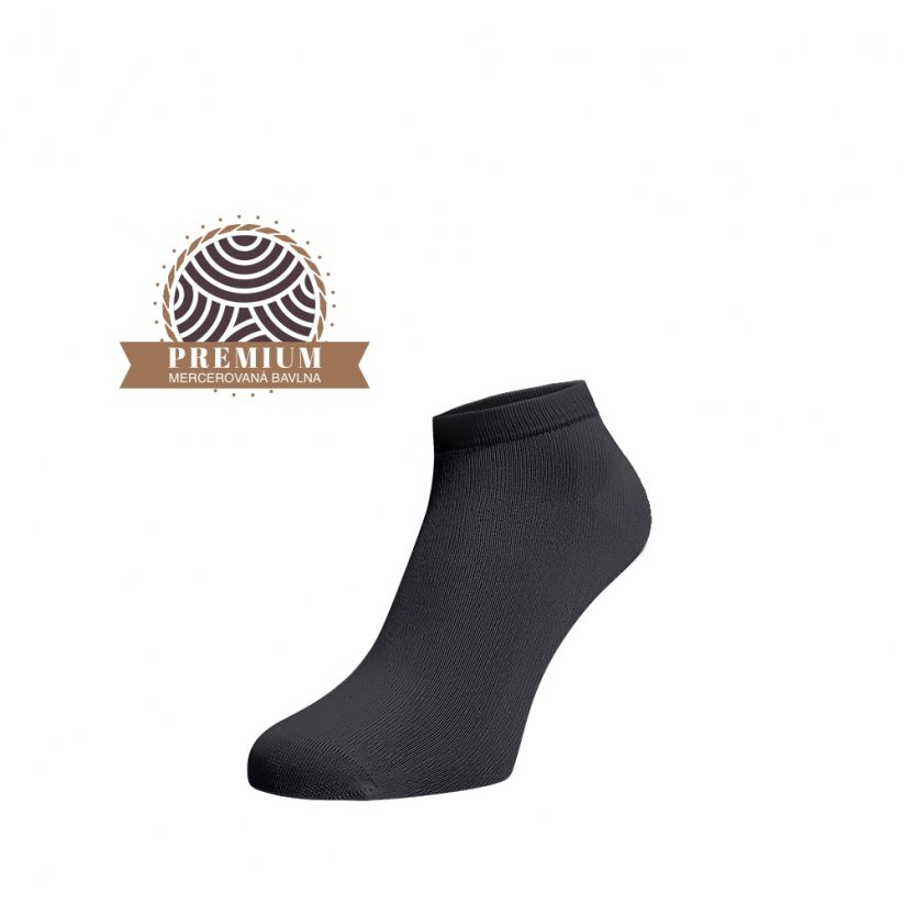 Kotníkové ponožky z mercerované bavlny - šedé