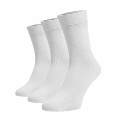 Zvýhodněný set 3 párů bambusových vysokých ponožek - bílé