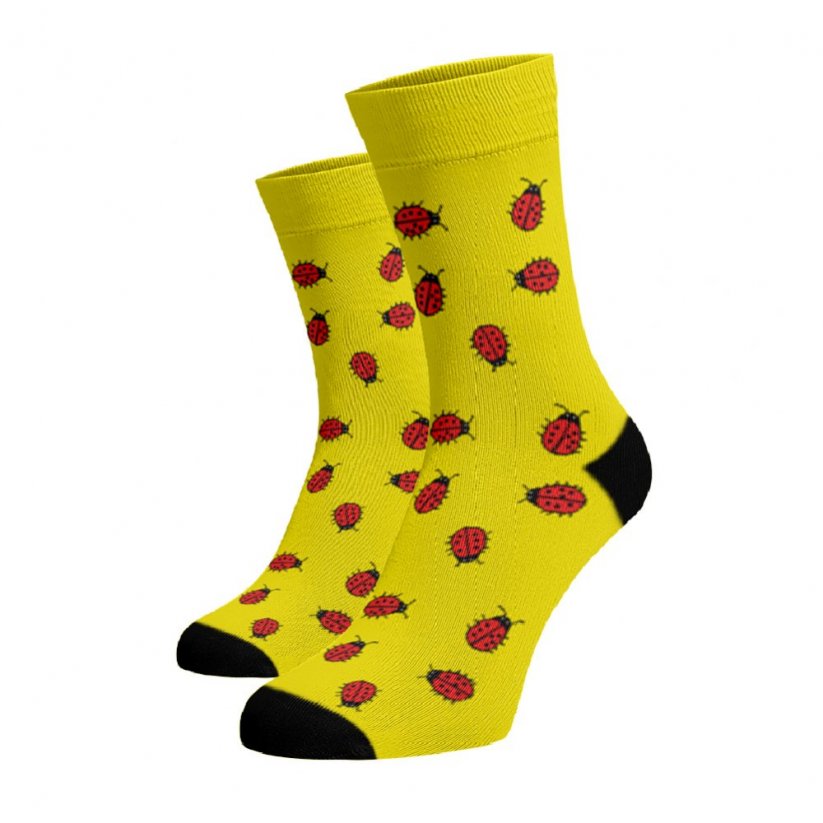 Veselé ponožky Berušky - Barva: Žlutá, Velikost: 42-44