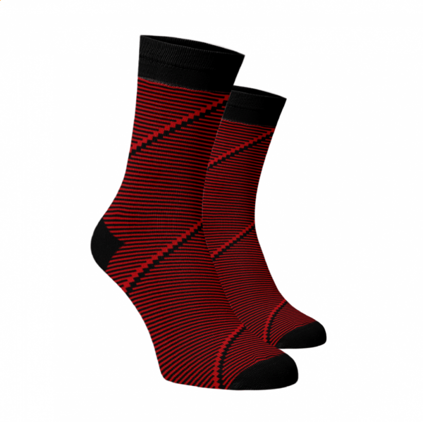 Společenské ponožky Spirála - Barva: Červená, Velikost: 42-44, Materiál: Bavlna