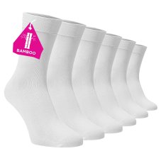 Zvýhodnený set 6 párov bambusových vysokých ponožiek – biela