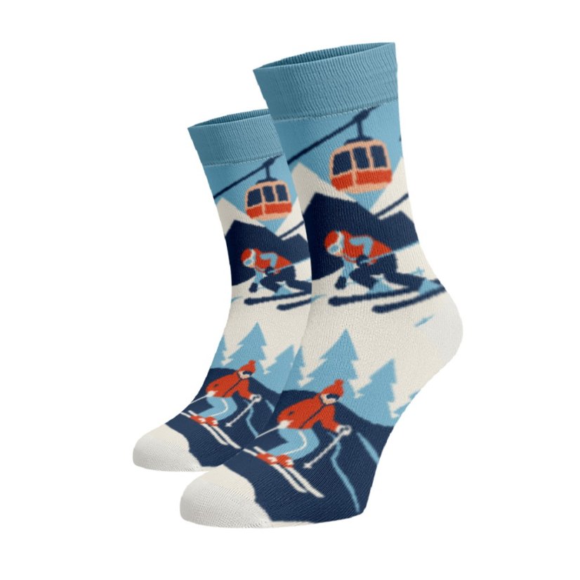 Wesołe skarpety – narciarz