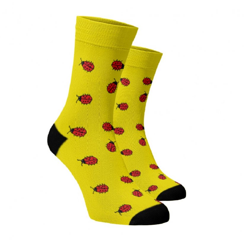 Veselé ponožky Berušky - Barva: Žlutá, Velikost: 42-44