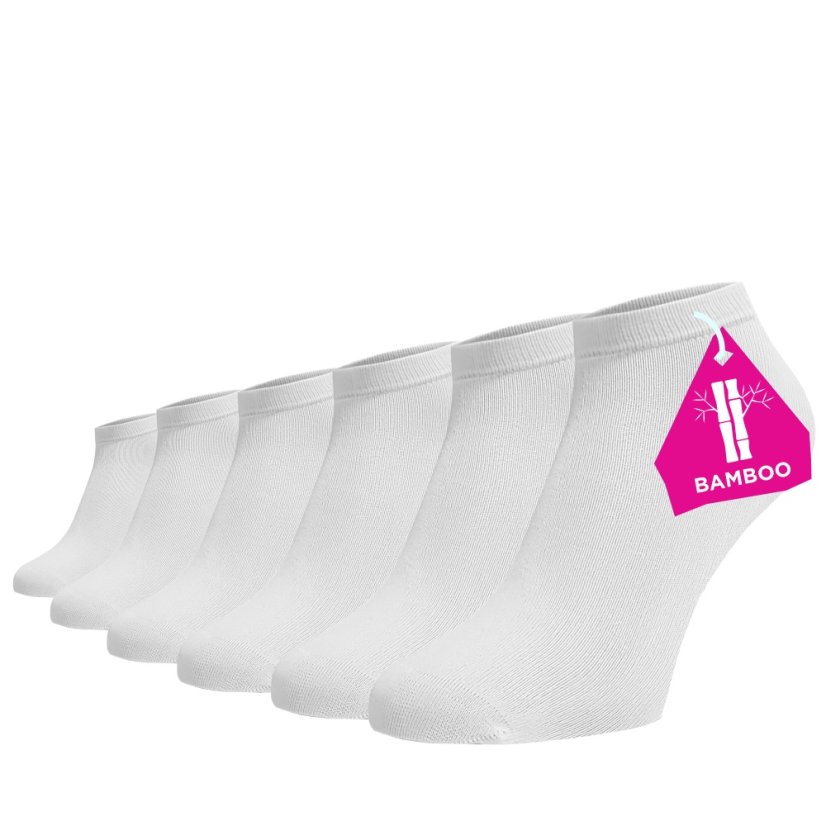 Kedvezményes csomag 6 pár bokazokni bambusz anyagból – fehér