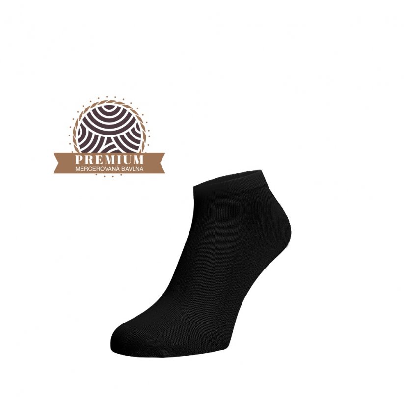 Členkové ponožky z mercerovanej bavlny - čierne - Veľkosť: 35-38