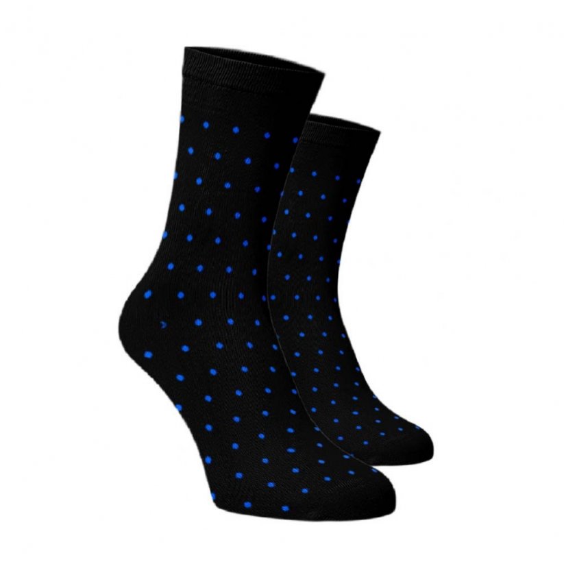 Vysoké bodkované ponožky - modrý - Barva: čierna, Veľkosť: 45-46, Materiál: Bavlna