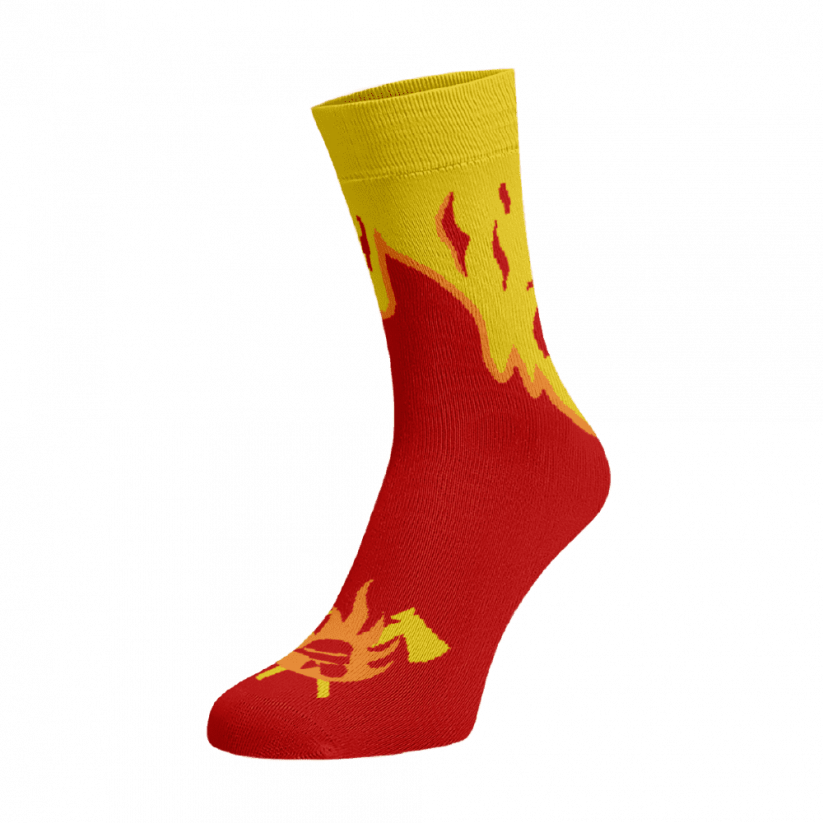 Veselé hasičské ponožky - Barva: Žltá, Veľkosť: 35-38, Materiál: Bavlna