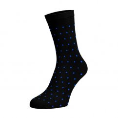 Vysoké puntíkované ponožky - modrý