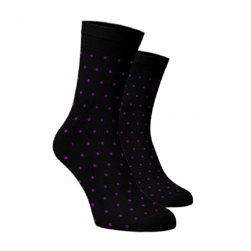 Hosszú szárú pöttyös zokni - lila - Szín: Fekete, Méret: 39-41, Alapanyag: Pamut