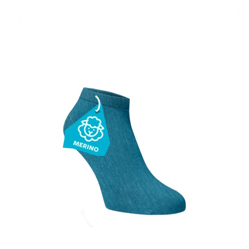 Členkové ponožky MERINO - svetlo modré