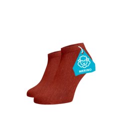 Kotníkové ponožky MERINO - cihlové
