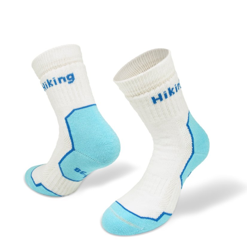 Hrubé funkční ponožky Hiking - bílo modrá