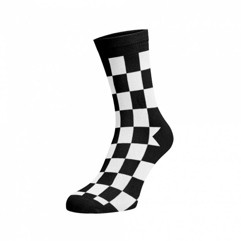 Veselé ponožky Šachovnice - Barva: Fialová, Velikost: 35-38