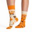 Veselé ponožky Lištičky - Barva: Oranžová, Velikost: 42-44, Materiál: Bavlna