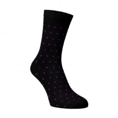Vysoké bodkované ponožky - fialový