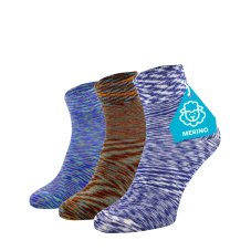 FINE MERINO Kedvezményes szett – 3 pár közepes zokni – melírozott