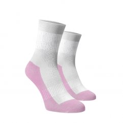 Középhosszú zoknik erősített frottír fehér-rózsaszín