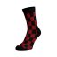 Veselé ponožky Šachovnice - Barva: Červená, Velikost: 35-38