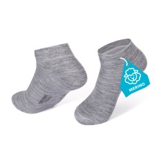 Skarpetki do kostek z MERINO - jasnoszare