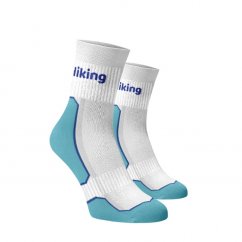 Hrubé športové ponožky Hiking - biela-modrá