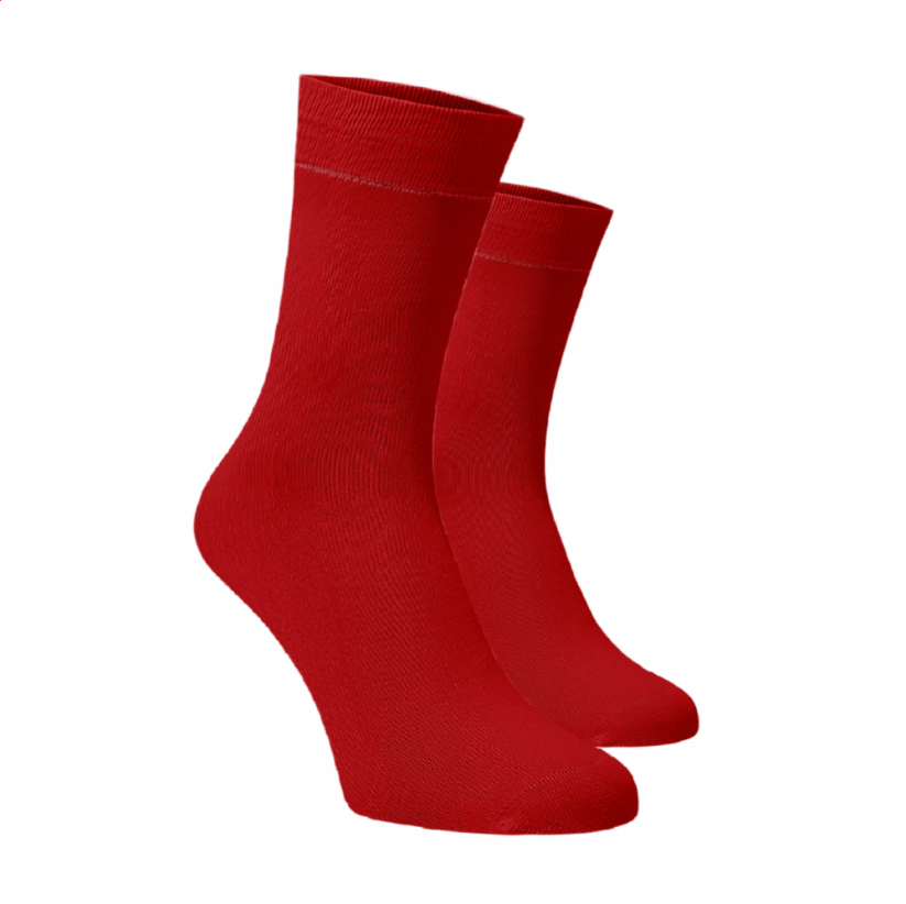 Bambusové vysoké  ponožky červené - Barva: Červená, Velikost: 45-46, Materiál: Viskoza (Bambus)