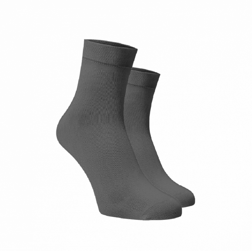 Střední ponožky tmavě šedé - Barva: Tmavě šedá, Velikost: 42-44, Materiál: Bavlna