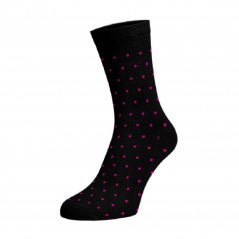 Vysoké puntíkované ponožky - růžový