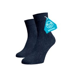 FINE MERINO Střední ponožky - tmavě modrá