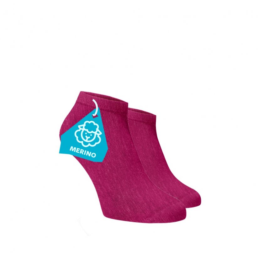Členkové ponožky MERINO - ružové - Veľkosť: 35-38, Materiál: Vlna (Merino)