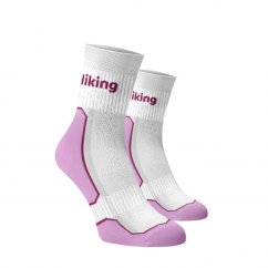 Hrubé športové ponožky Hiking - biela-fialová