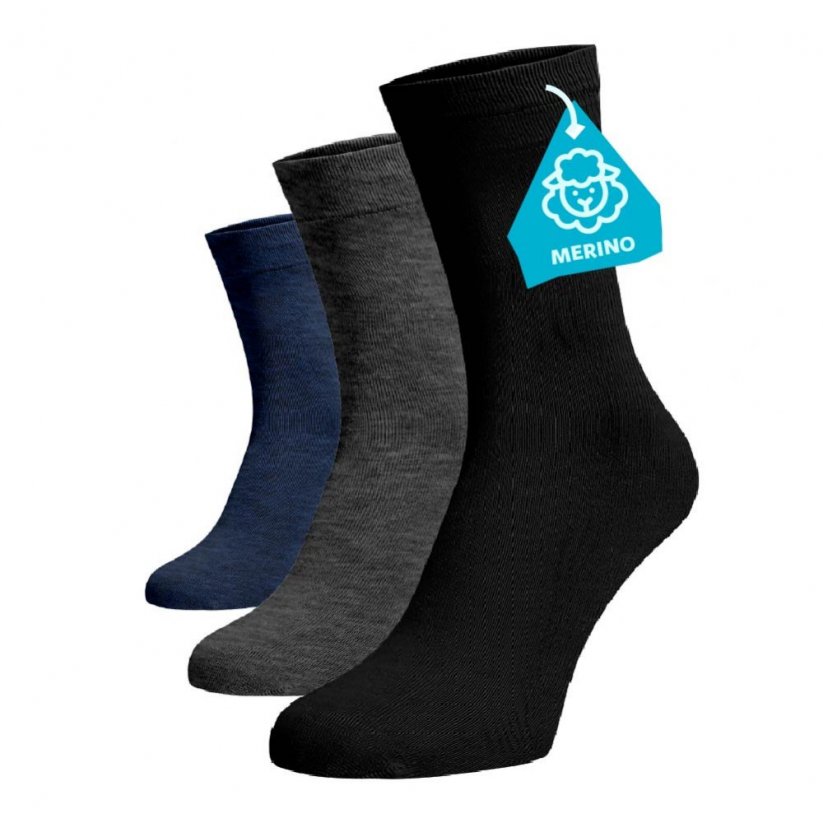 Zvýhodnený set 3 párov MERINO vysokých ponožiek - mix farieb