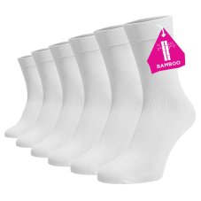 Zvýhodnený set 6 párov bambusových vysokých ponožiek – biela