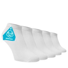 Zvýhodnený set 5 párov FINE MERINO členkových ponožiek - biele