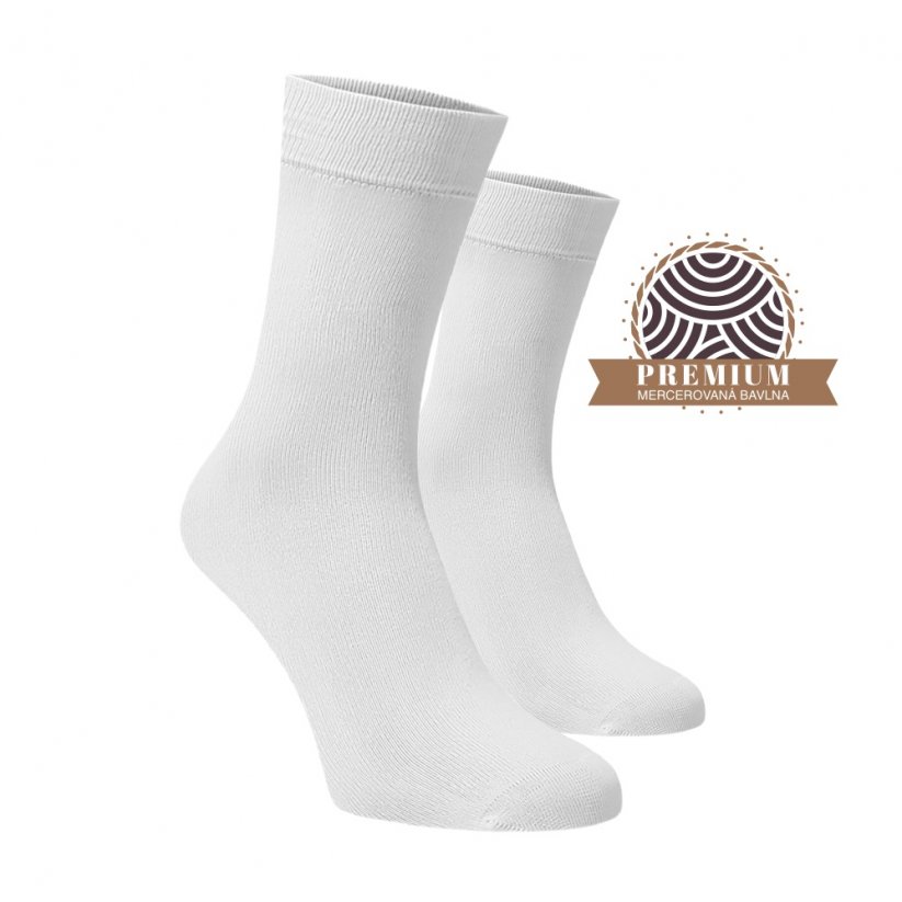 Mercerizált pamut zokni - fehér - Méret: 42-44