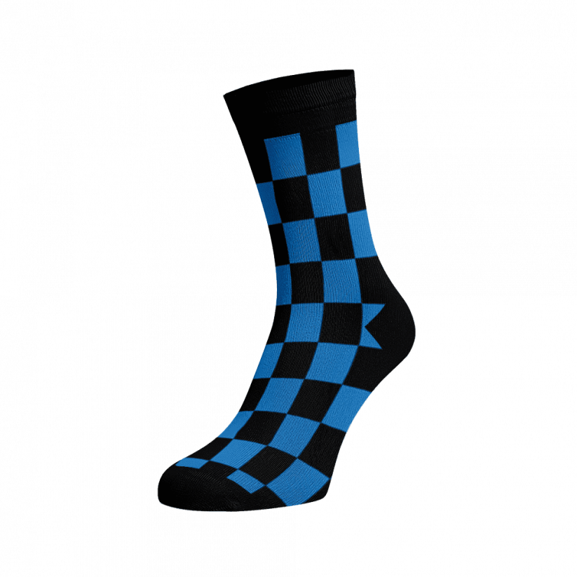 Veselé ponožky Šachovnice - Barva: Fialová, Velikost: 45-46