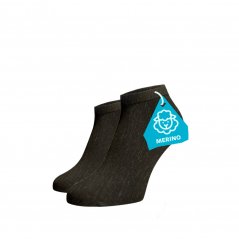Členkové ponožky MERINO - hnedé