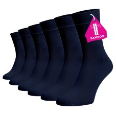 Zvýhodnený set 6 párov bambusových vysokých ponožiek – modrá
