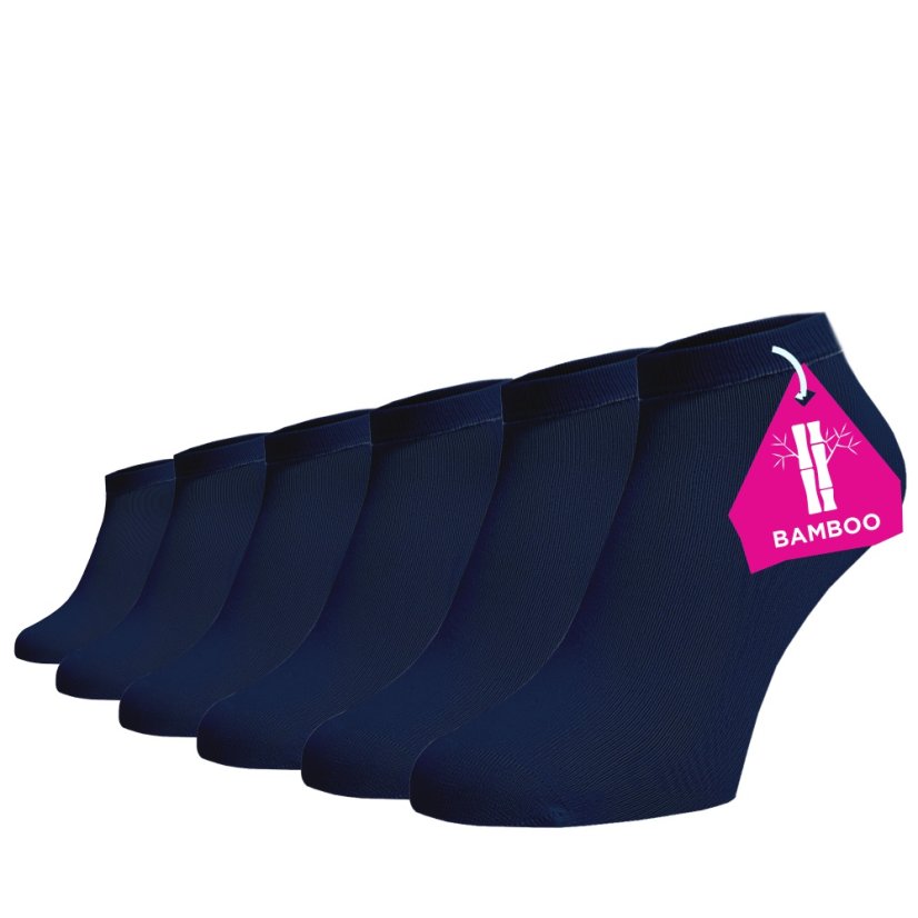 Zvýhodněný set 6 párů kotníkových bambusových ponožek - modrá