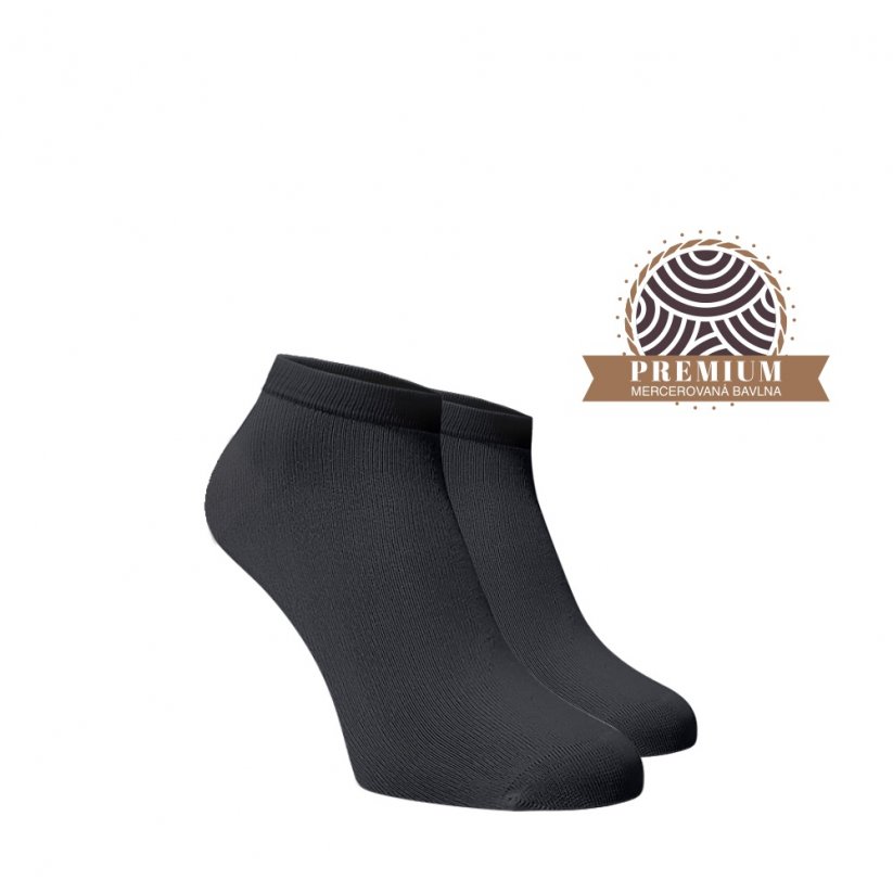 Členkové ponožky z mercerovanej bavlny - šedé - Veľkosť: 45-46
