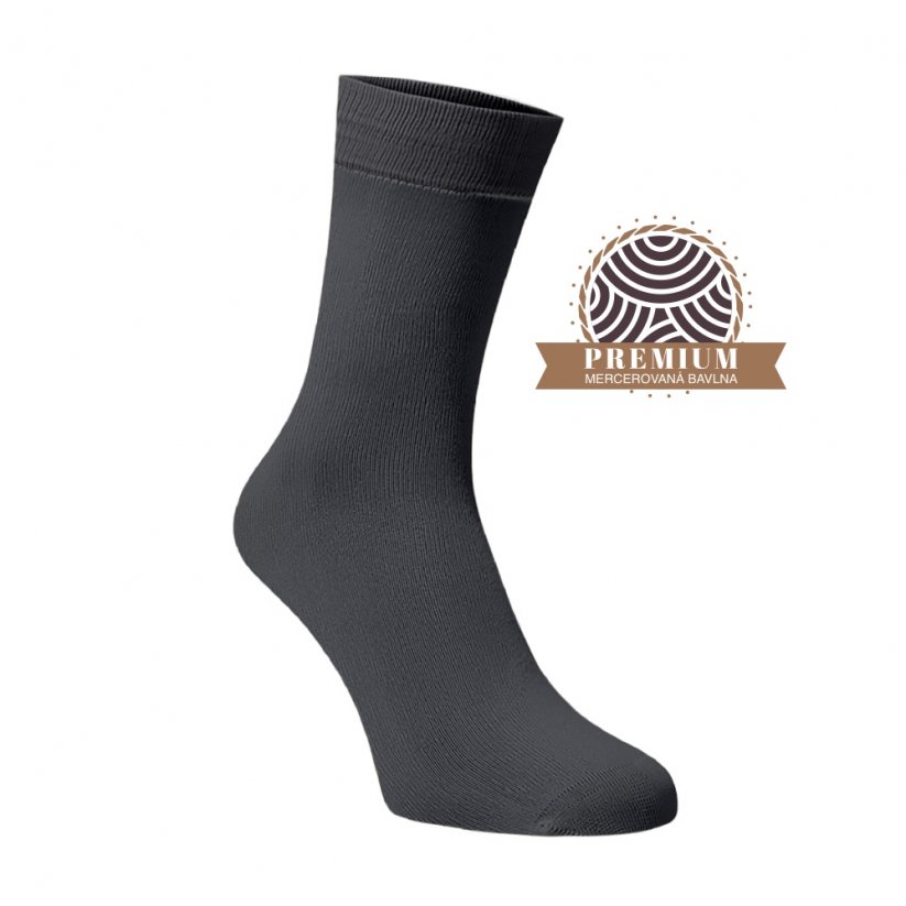Ponožky z mercerované bavlny - šedé - Velikost: 47-48