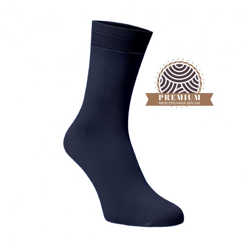 Ponožky z mercerované bavlny - tmavě modré - Velikost: 47-48