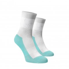 Stredné ponožky so zosilnenou froté nášľapnou časťou - bielo-tyrkysové